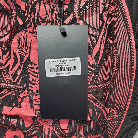 KILLSTAR Your Highness Bodysuit Women S Multi Baphomet Graphic Soft-Stretch Mesh - Picture 5 of 8